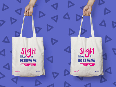 Sign like a BOSS bag typo for MWC bag bag design boss branding design electronic signature flat graphic design illustration like a boss merch merchandise signature technology typography