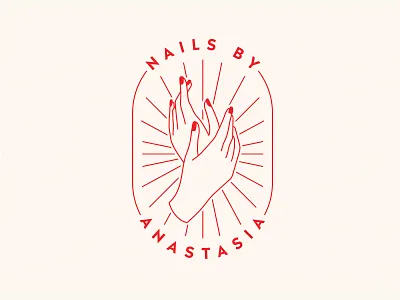 Anastasia nails salon logo line illustration logo manicure monoline nail nails oval salon