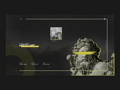 Art Landing Page | Sculpture Design art art center borders dark design freestyle good history landing page photoshop sculpture slider statue travel ui web web design yellow