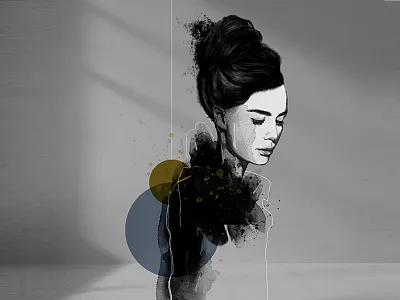 Serenity body figurative fine art illustration mixed media strength woman