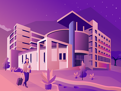 Illustration of College Days design flat illustration