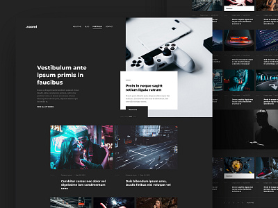 Naoimi Template - Dark blog green layout post psd template template design ui webdesign