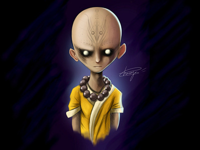 Evil Monk art character digital painting draw evil monk paint sketch sketchbook pro yellow