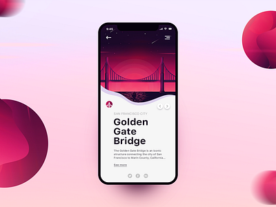 Golden Gate Bridge - Mobile branding colors design golden gate bridge illustration interface mobile san francisco ui ui desgin ux design