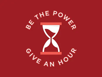 Dress for Success donate drive give hourglass illustration maroon power red sand time