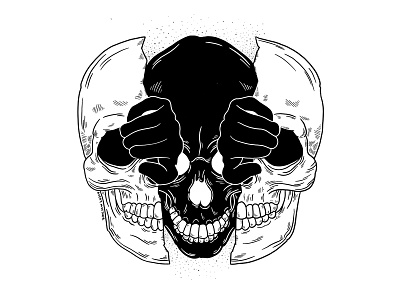 Depression. blackwork bones depression illustration ipad mental health procreate skull