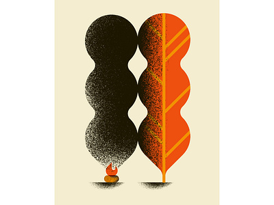 Contamination concept illustration daniele simonelli dsgn fire geometric illustration poster shapes smoke texture tree wood