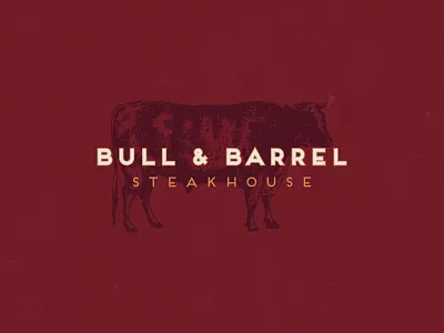 Bull and Barrel, Part 1 branding bull cow identity illustration logo design restaraunt seafood steakhouse type typography