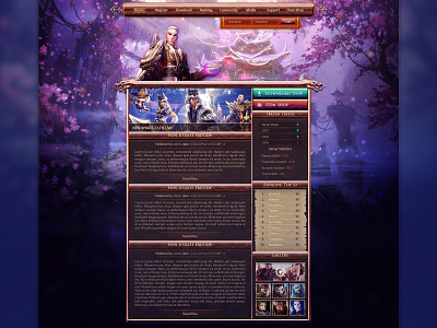 MMORPG Website Design design gaming illustrator interface mmo mmorpg page photoshop videogame website