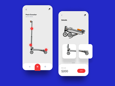 Pack Scooter - Store app card clean free graphics icon ios ritzmo rounded typography ui web