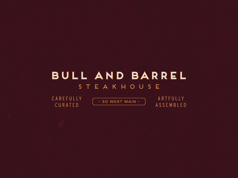 Bull and Barrel, Part Two badge branding clean identity restaraunt seafood steakhouse type typography