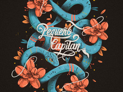 Snake Mxn colors dead design fire flowers illustration logo snake typography vector