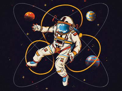 Astroloco astro astroboy astronaut colors dead design galaxies illustration logo molecular planets space vector