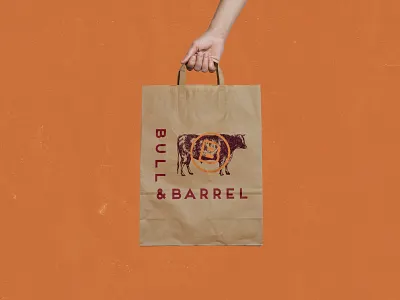 Bull and Barrel, Part Three branding bull cow identity illustration logo restaurant steakhouse type typography