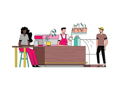 Fast Company Oatly bar bartender cafe character coffee fastcompany illustration oat