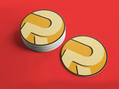 Coaster coaster design icon mockup stickermule