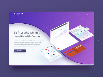 Comin System landing page blockchain coming commercialization design ecommerce impleum system uiux webdesign widget