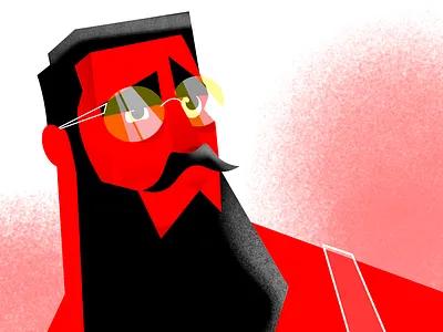 Red character concept design illustration