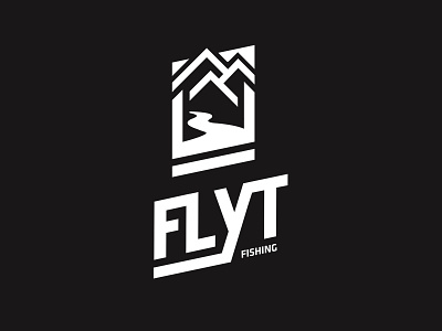 Logo for new fly fishing brand. fish fishing mountain nature river stream vista wander