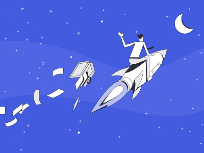 Rocket Man branding illustration pdfelement ui ux design