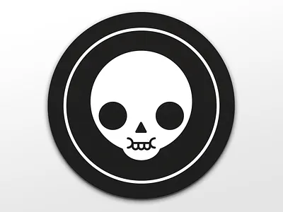 Skull coaster branding flat illustration logo vector