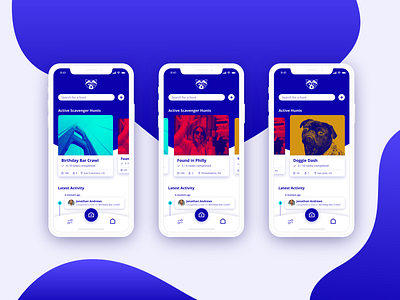 Raccoon - Scavenger Hunt App adobe xd app mobile mobile app design mobile app experience ui ui design uiux ux ux design