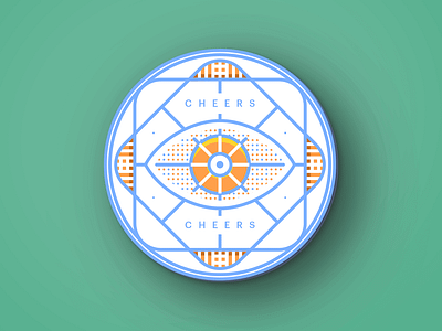 Cheers coaster design sticker mule