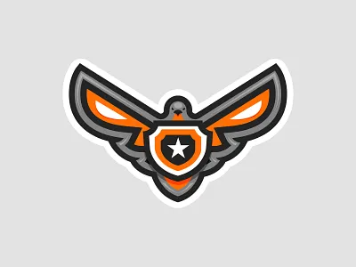 Protection eagle 2d bird design eagle falcon flat game game design icon illustration logo protection security shield sign sticker superhero vector