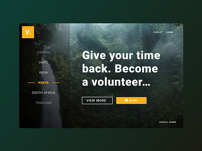 Volunteer Website charity countries design digital give back non profit product design travel uidesign ux design volunteer website website design
