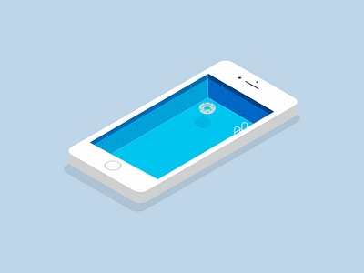 Illustration | Summer 💦 illustration ios iphone isometric julie charrier minimal pool sketchapp summer swimmingpool ui vector visual