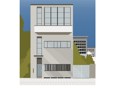 Le Corbusier Building building building blocks building design design flat flat design graphic graphic design graphics illuminated illustrated illustration ui vector vectors