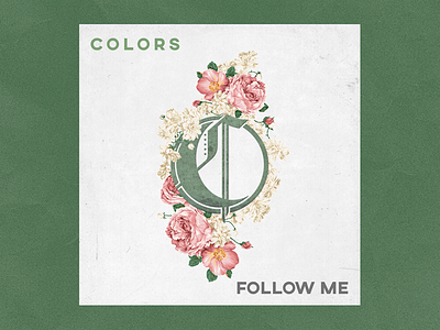 Colors album art branding colors cream floral flowers green logo monogram pink stone