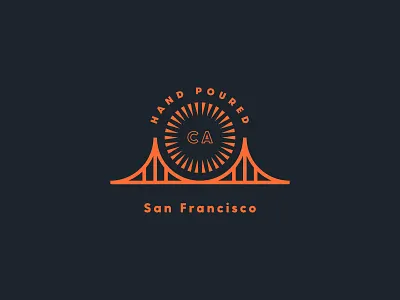 Golden Gate branding california golden gate bridge icon illustration san francisco sun