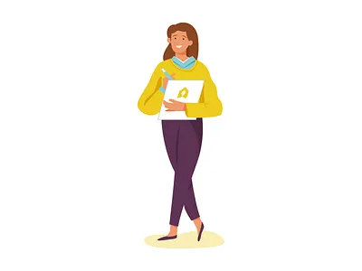 Sinistar. flat girl housing illustration minimal vector worker yelow
