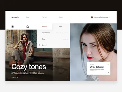 Armando | Apparel store clean design fashion grid helvetica interaction landing layout menu minimal modular mondrianism site template typography ui web