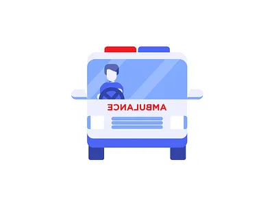 Driver Training ambulance bed driver emergency hospital icon illistration safety service system training
