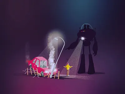 Robocopped car character future illustration procreate procreate app robot
