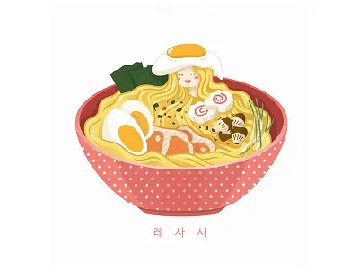 Ramen Girl artwork character design coreldraw illustration ramen vector