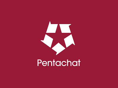 Pentachat bahrain dubai emarites graphic design graphic designer ksa kuwait kuwait city logo logo design oman pentachat pentagram red saudi simple star symbol uae vector