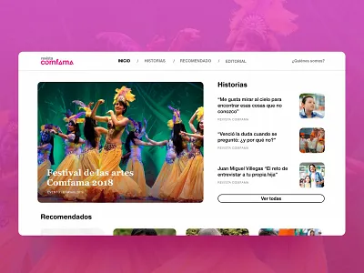 Magazine news blog cards news web