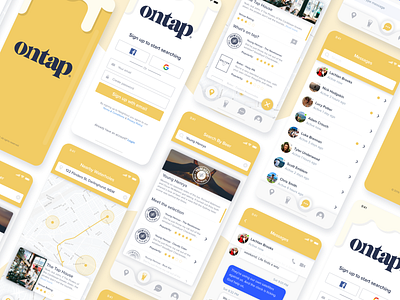 Ontap Mobile App Screens app design app screens beer design ios minimalist mobile mobile app design ontap startup ui ux