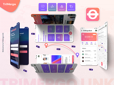 TriMergo Link App app application branding daily daily 100 daily 100 challenge daily art daily challange dailyui design icon illustration interaction ios mobile product sketchapp ui ux vector