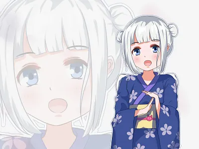 Draw a Japanese-style girl animation design girl illustration photoshop sai