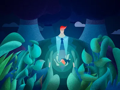 Illustration about the environment boy noise texture illustration plant ui 向量 品牌 插图 设计