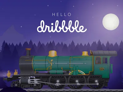 First shot, let's get this train going! debut design flat illustration vector