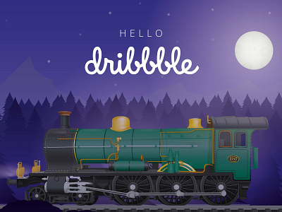 First shot, let's get this train going! debut design flat illustration vector