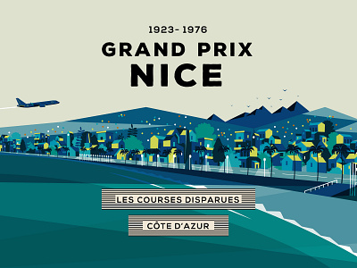 Les courses disparues de la Côte d'Azur // Illustration vol. 5 cannes color course cycling french riviera illustration landscape monaco nice print riviera sea