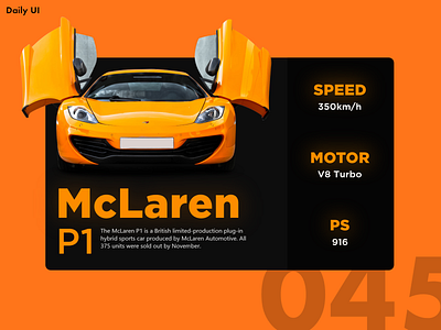 Daily UI Challenge #045 | Info Card adobexd car color creative dailyui design flat graphics illustration info card minimal ui ux web webdesign website