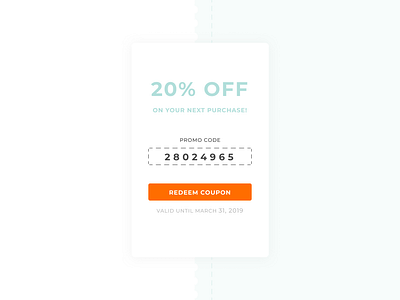 Daily UI #061 Redeem Coupon 061 dailyui