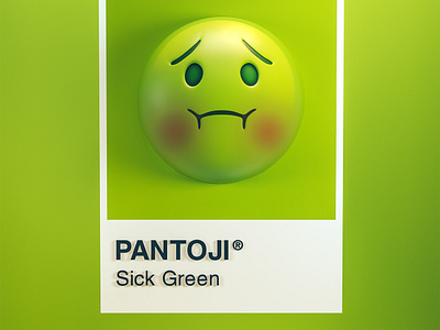 PANTOJI® - Sick Green 3d cinema 4d color design emoji illustration motion graphics octane render pantone